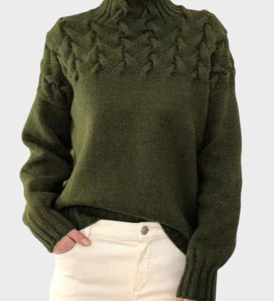 Anja - Pulover z rolčkom iz pletenine za ženske