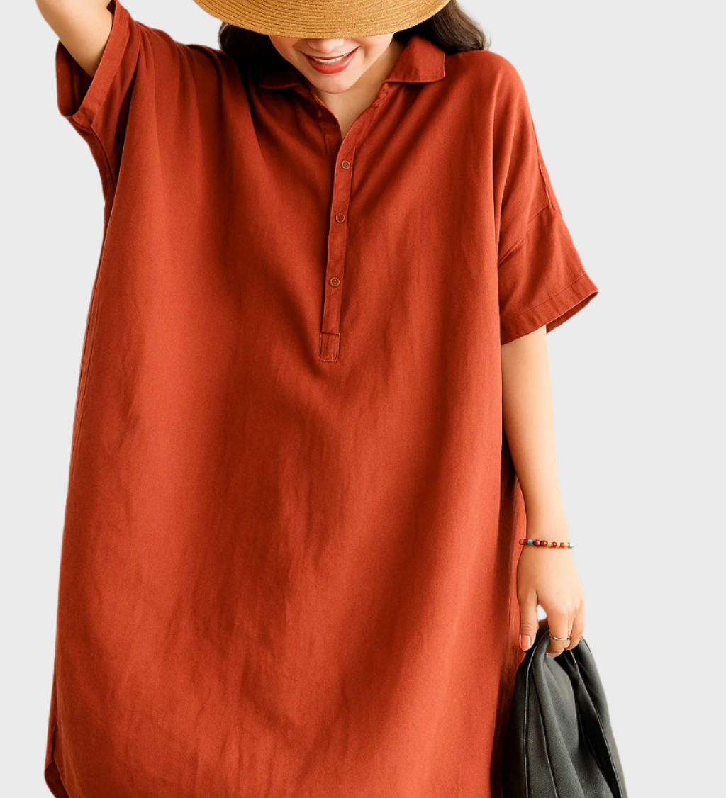 Prosojno laneno tunikasto srajce