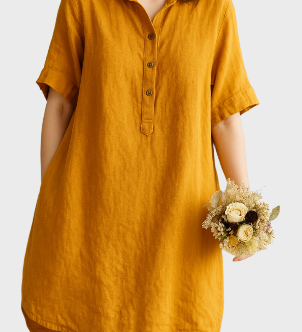 Prosojno laneno tunikasto srajce