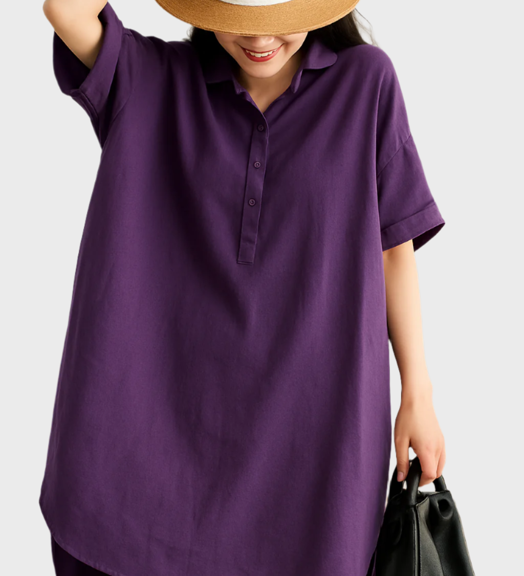 Prosojno laneno tunikasto srajce