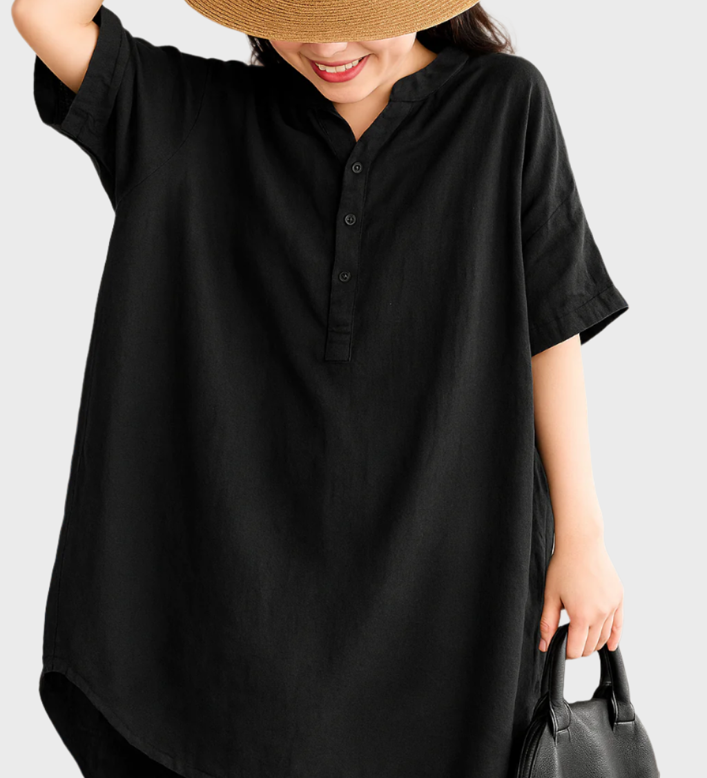 Prosojno laneno tunikasto srajce