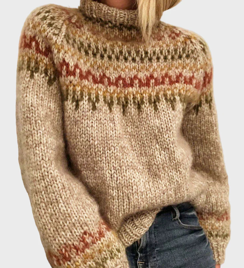 "Pleteni Džemper z Okruglim Izrezom" se lahko prepiše kot "Pleteni Džemper z Okruglim Izrezom za Udobnost".