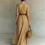 Thames Tailor | Lapel-Wrap Maxi Dress
