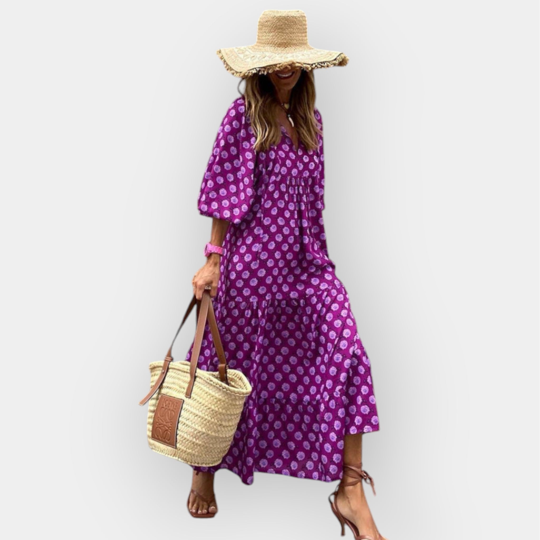 Floralni vzor na obleki