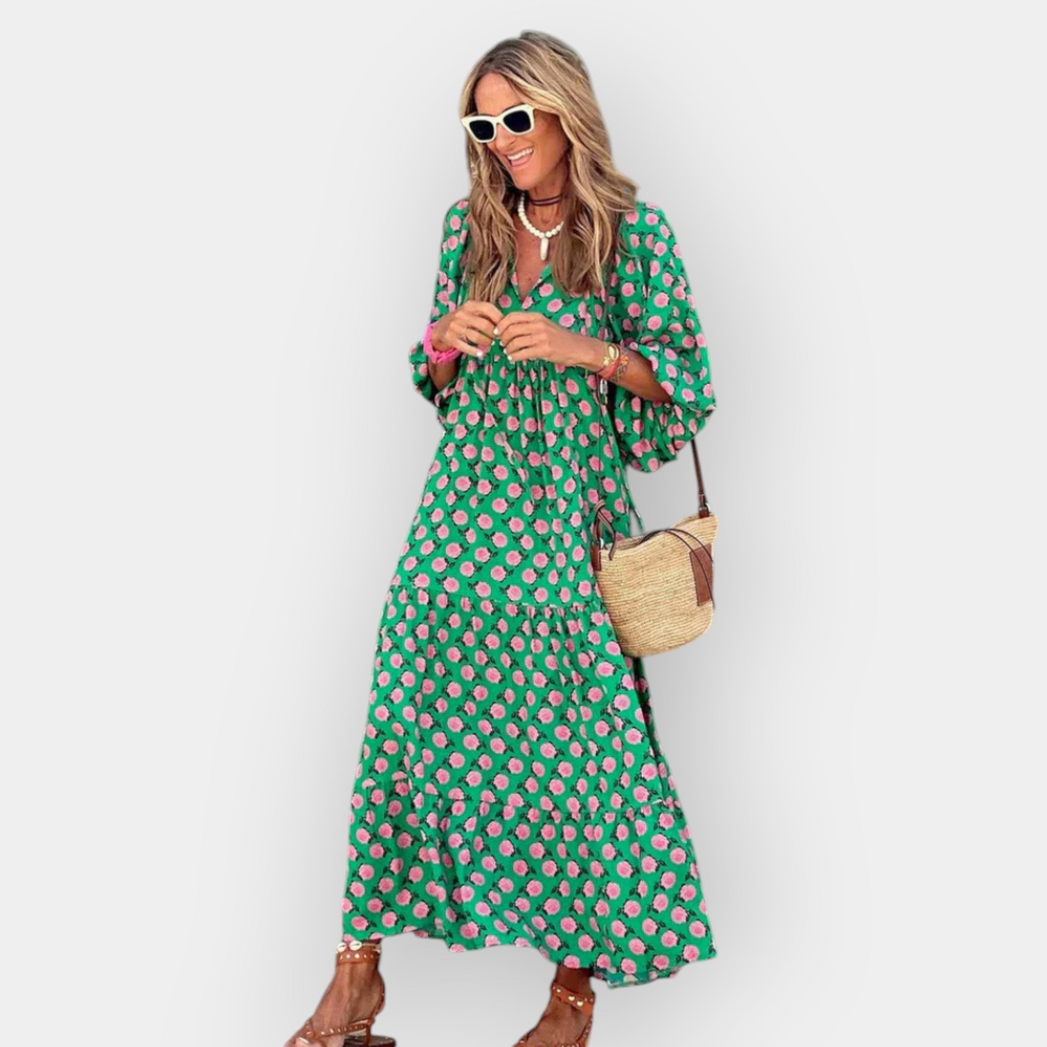 Floralni vzor na obleki