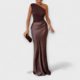 Luna - Asymmetrical Satin Dress