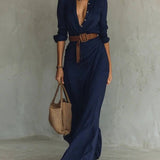 Thames Tailor | Lapel-Wrap Maxi Dress