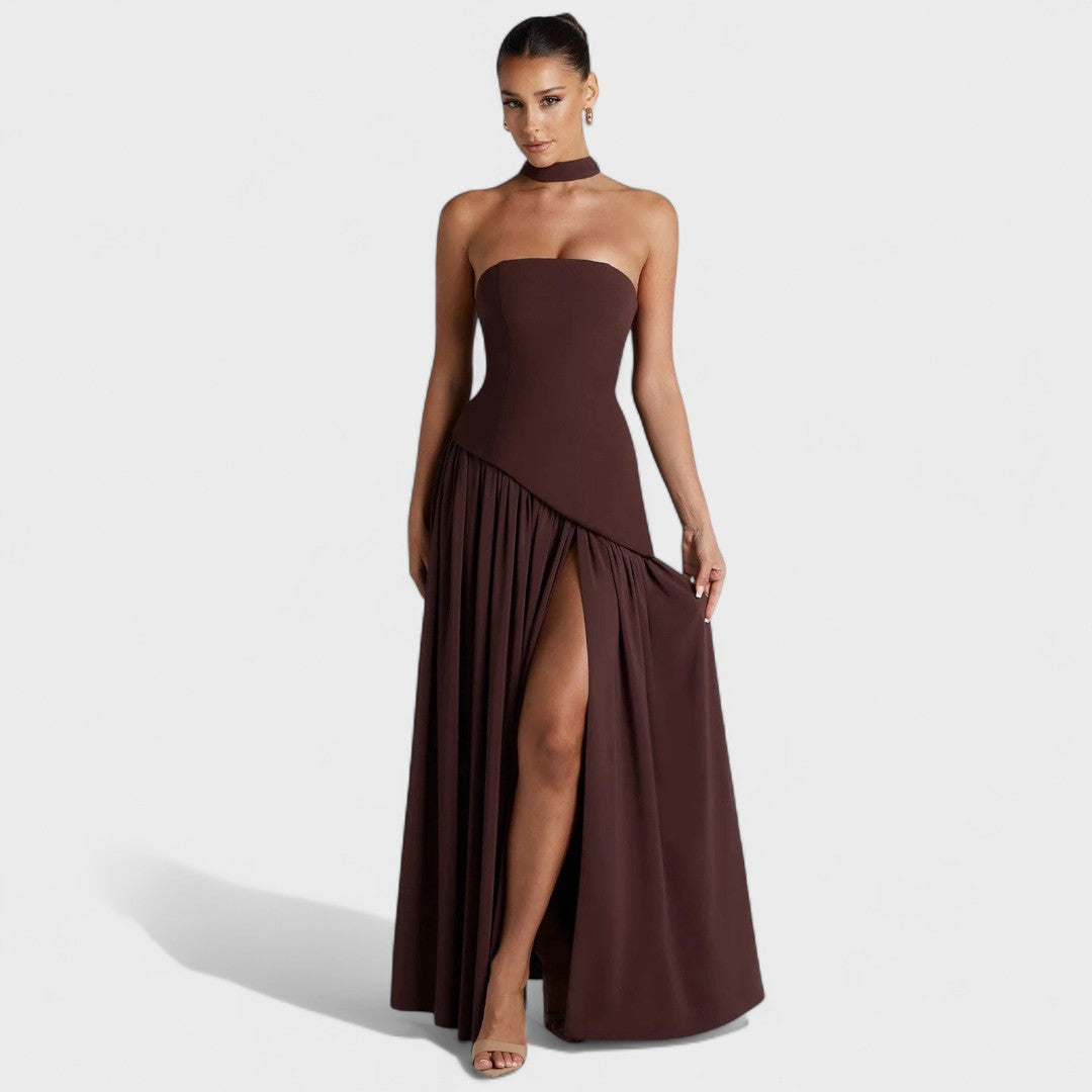 Hana - Elegantna dolga obleka s prefinjenim krojem