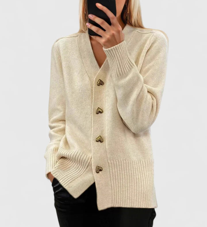 Elegantna – Pletena jakna z gumbi