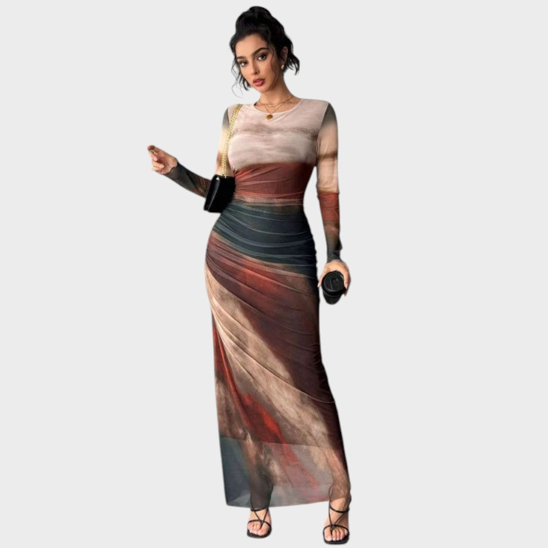 Antonija - Dolga obleka z dolgimi rokavi" lahko prepišemo kot "Antonija - Elegantna dolga obleka z dolgimi rokavi".