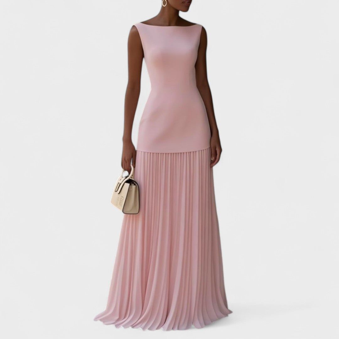 Jelena - Luksuzna dolga brezrokavnik obleka