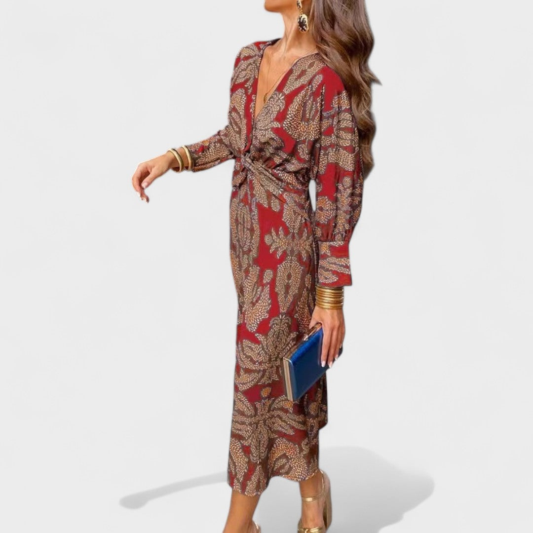 Vesna - Midi obleka z V-izrezom" lahko prepišemo kot "Vesna - Midi obleka z V-izrezom"