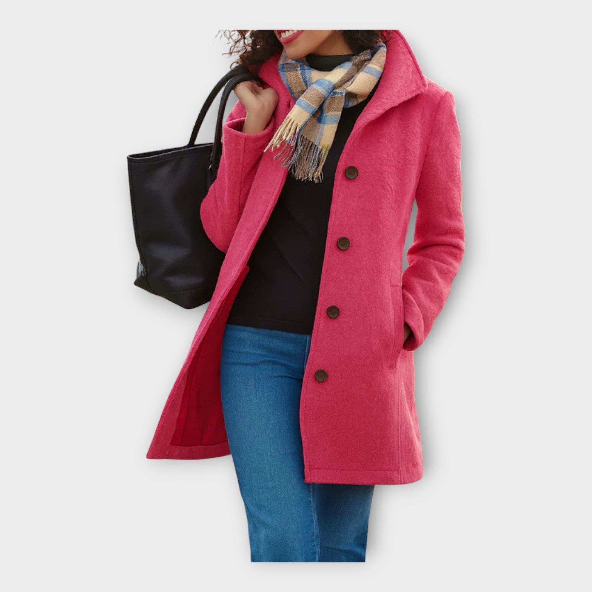 Κομψό Μάλλινο Πalτό με Κουμπιά 