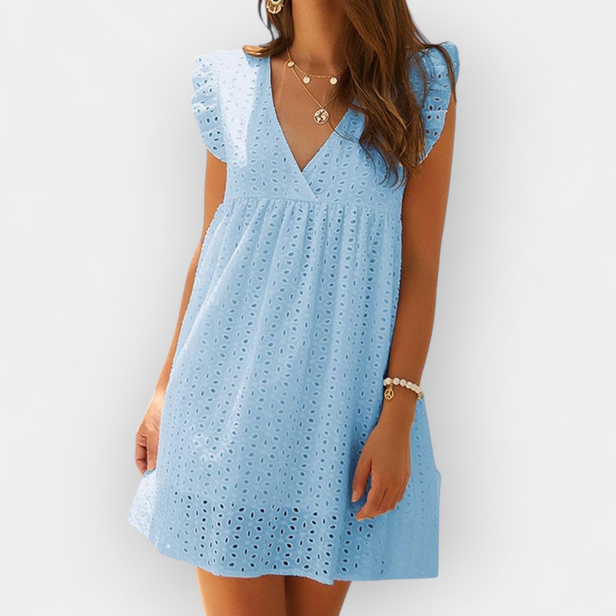 Poletna obleka s skritimi hlačkami in žepi