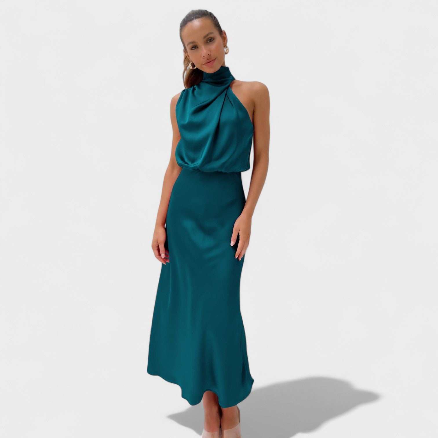 Alda - Elegantna satenasta obleka