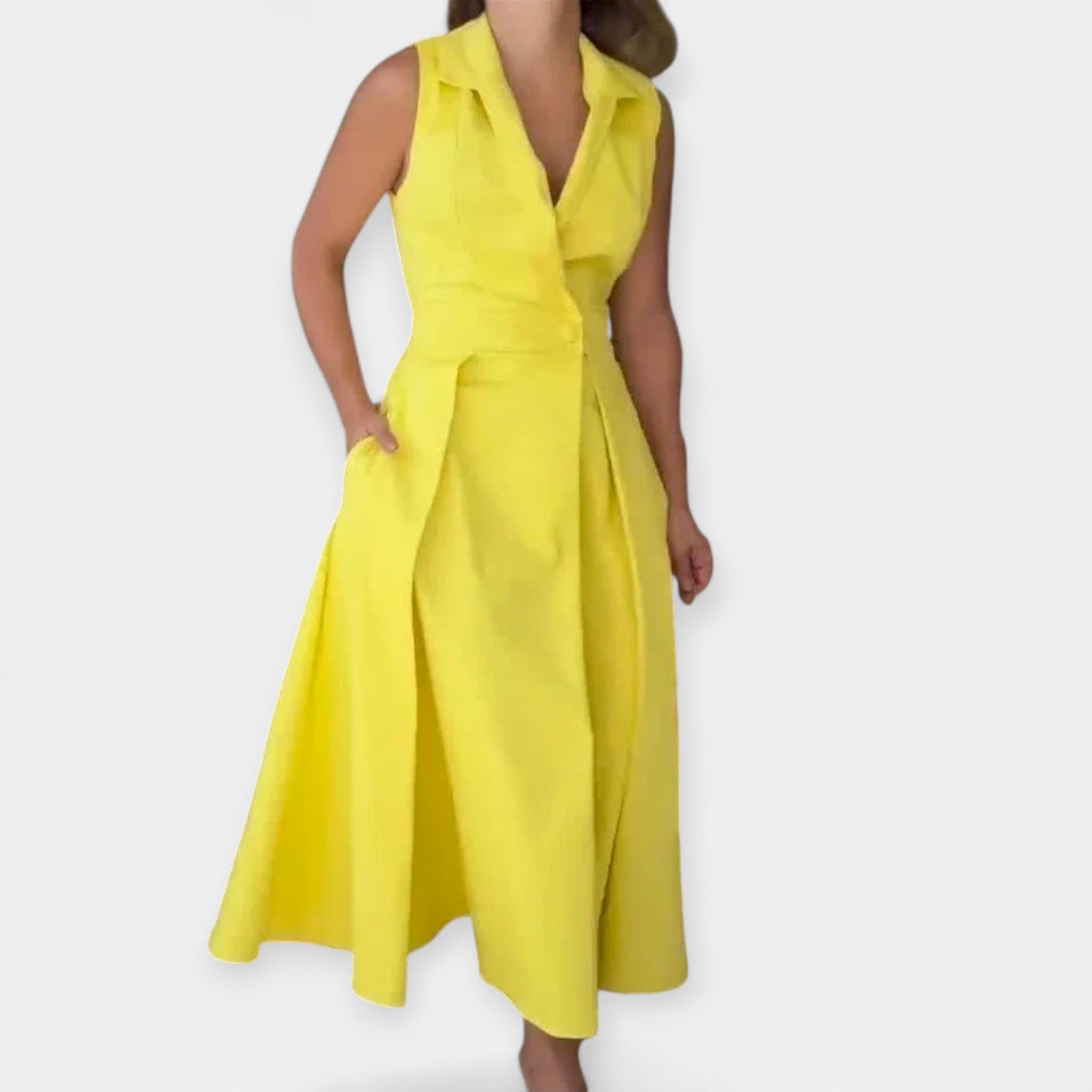 Midi obleka z ovratnikom