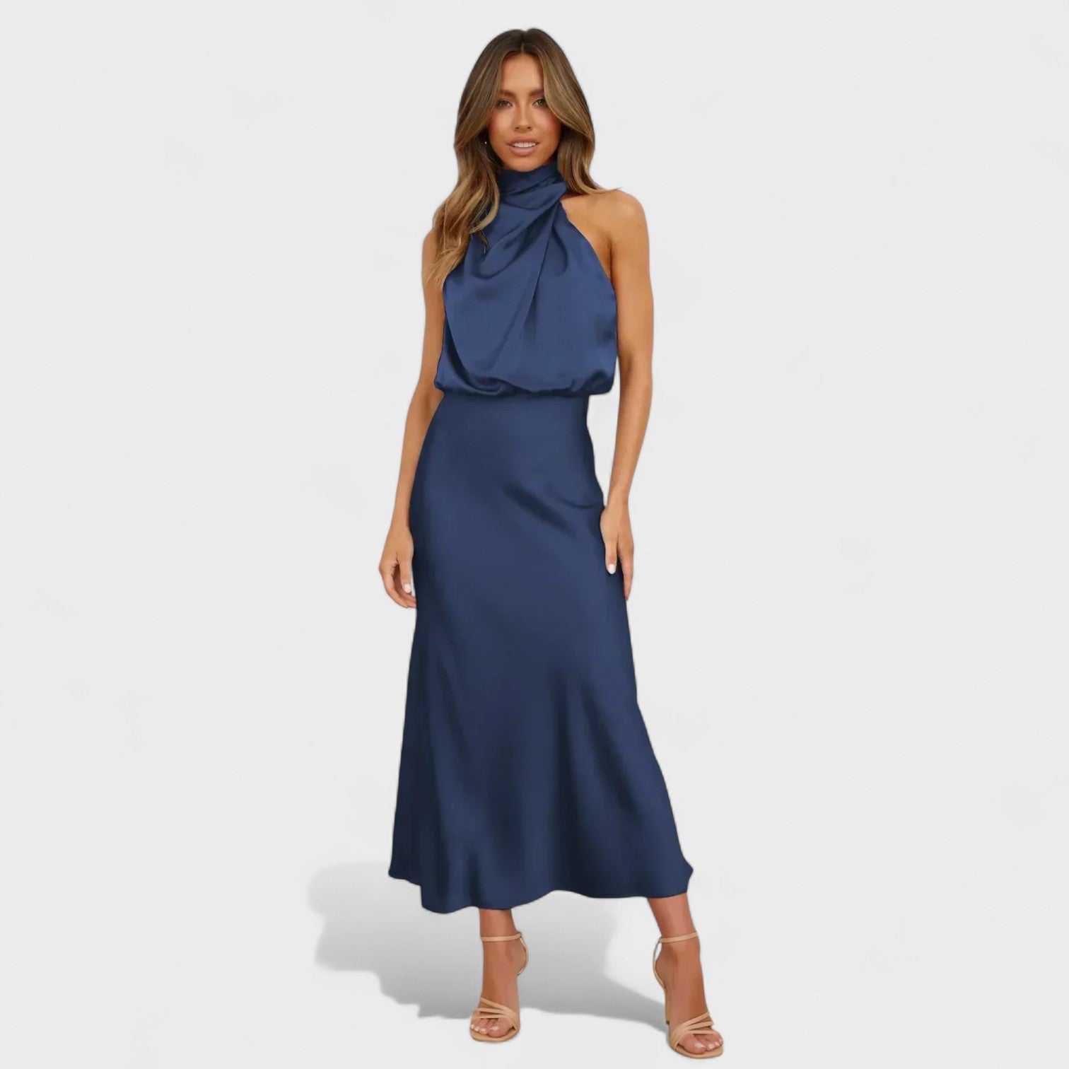 Alda - Elegantna satenasta obleka