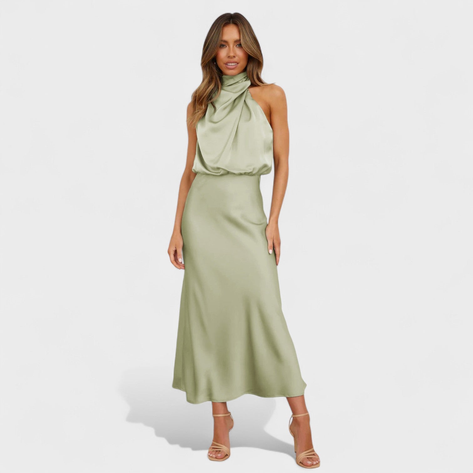 Alda - Elegantna satenasta obleka