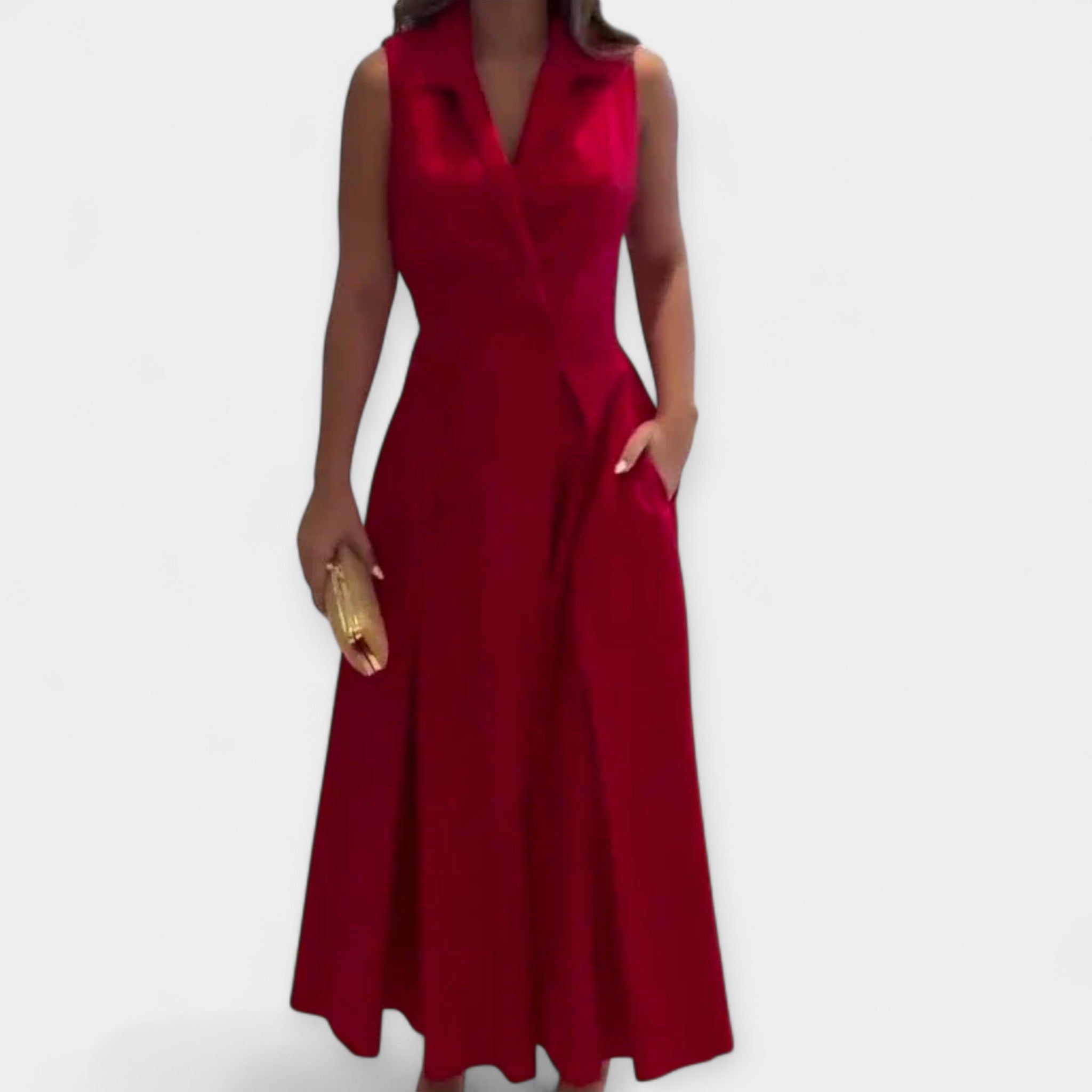 Midi obleka z ovratnikom