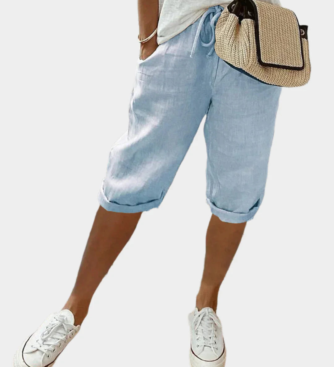 Elegantna ženska lanena hlača