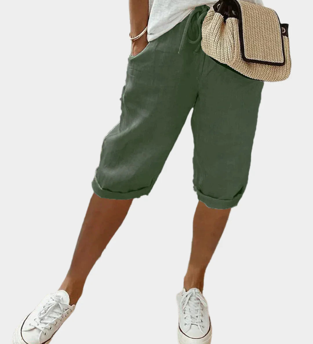 Elegantna ženska lanena hlača