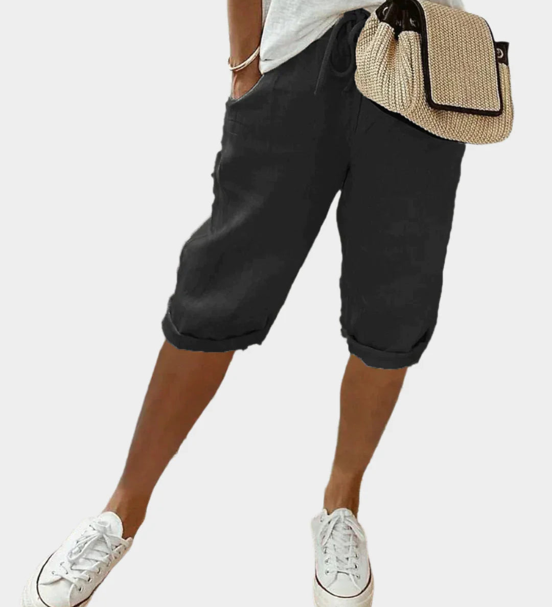 Elegantna ženska lanena hlača