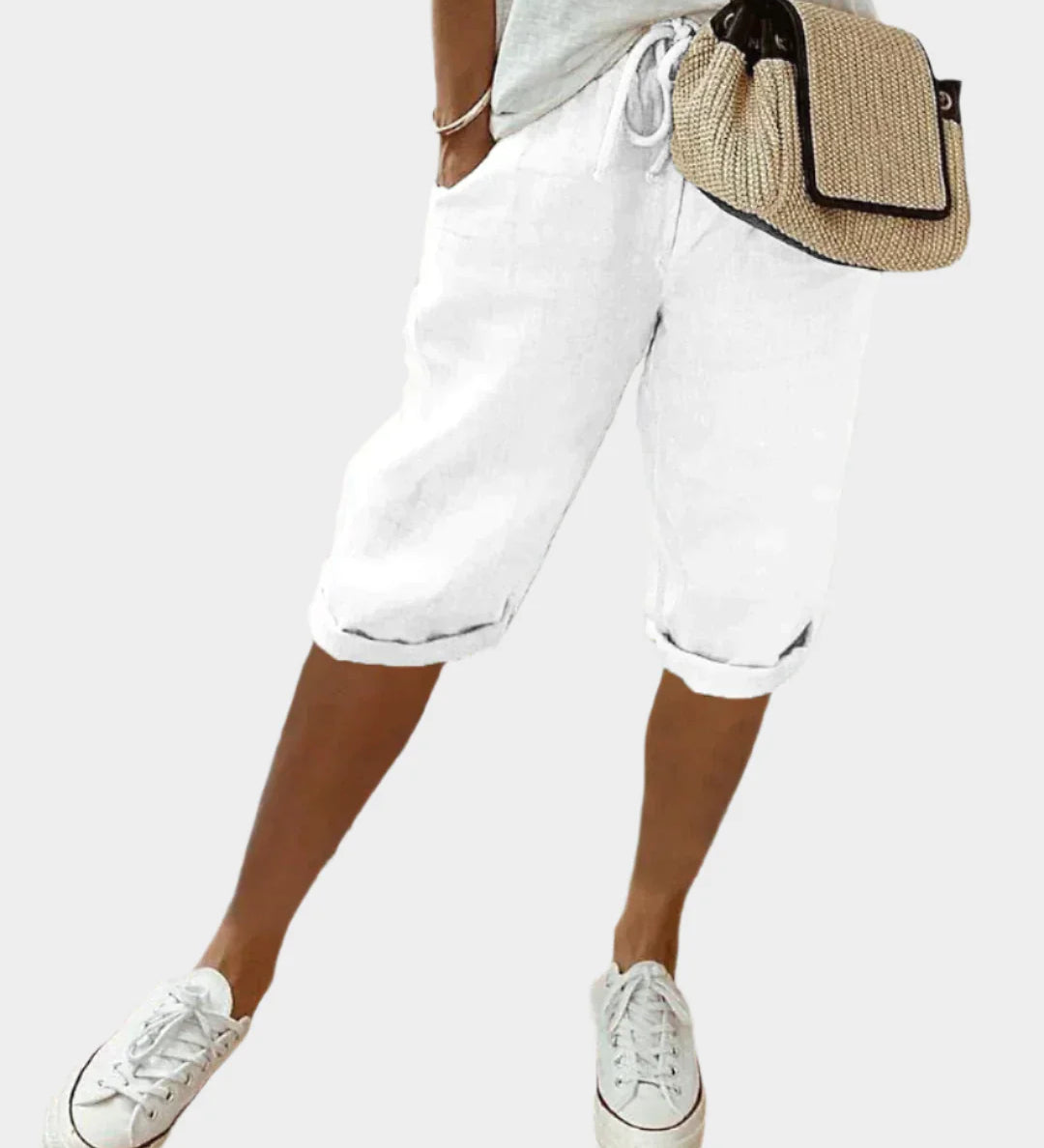 Elegantna ženska lanena hlača