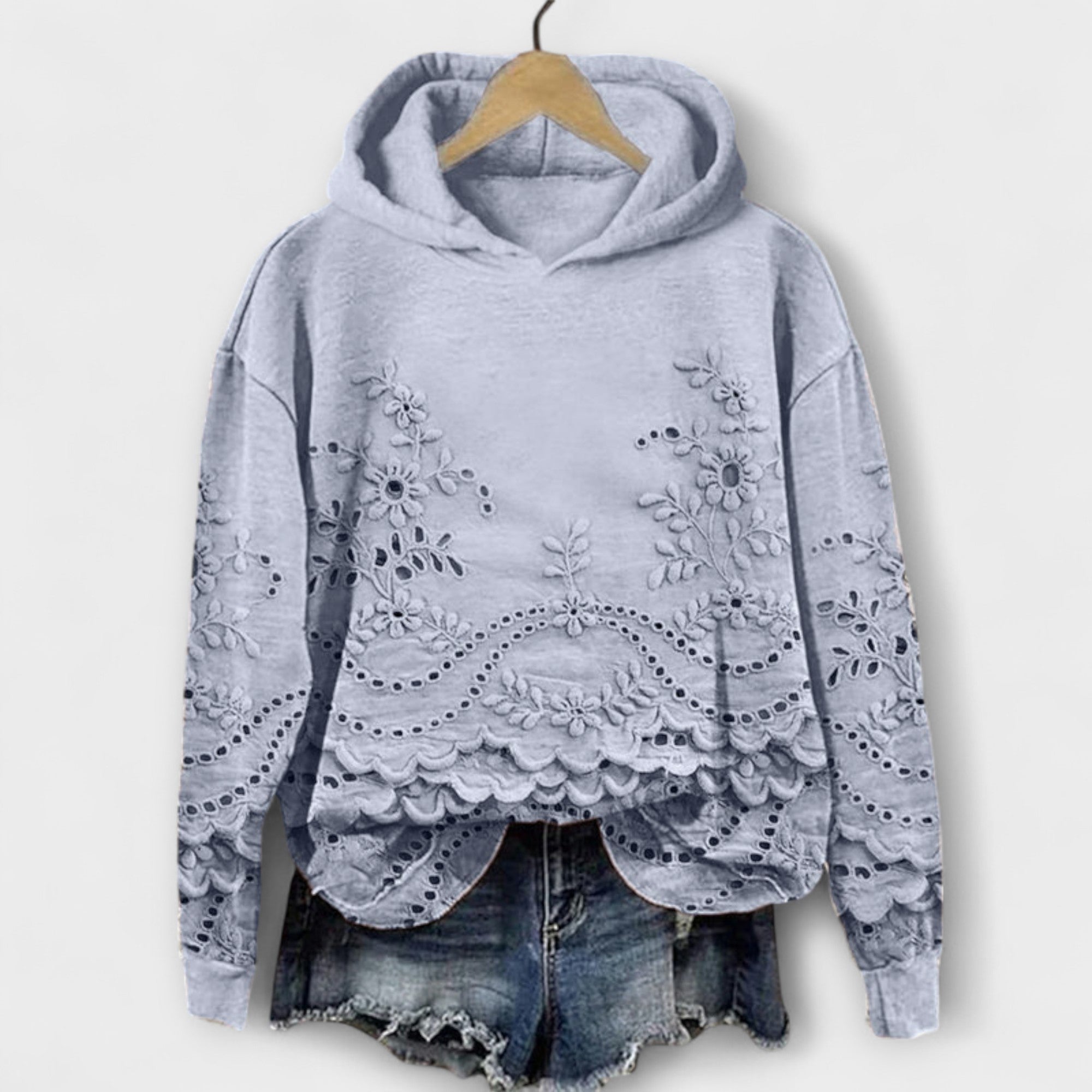 Grace – Vintage hoodie s Cvetličnim Motivom