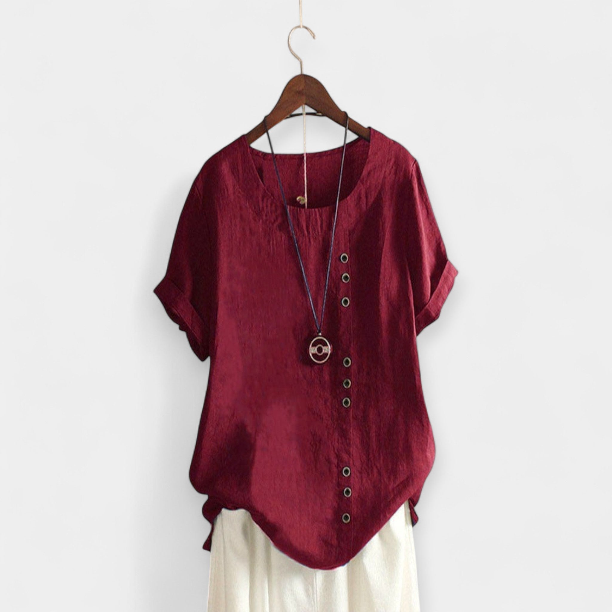 Majica s kratkimi rokavi in gumbi