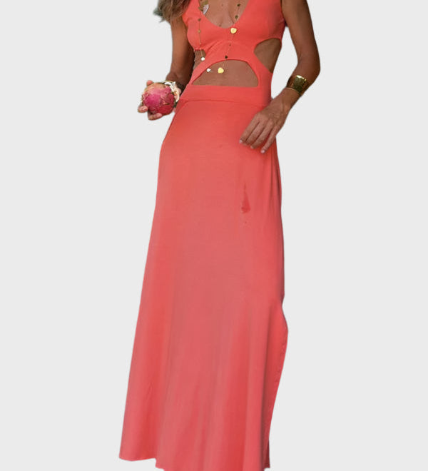 Prostoletno obleko s cut-out detajli