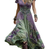 Marcina - Elegant Maxi Dress With Floral Hues