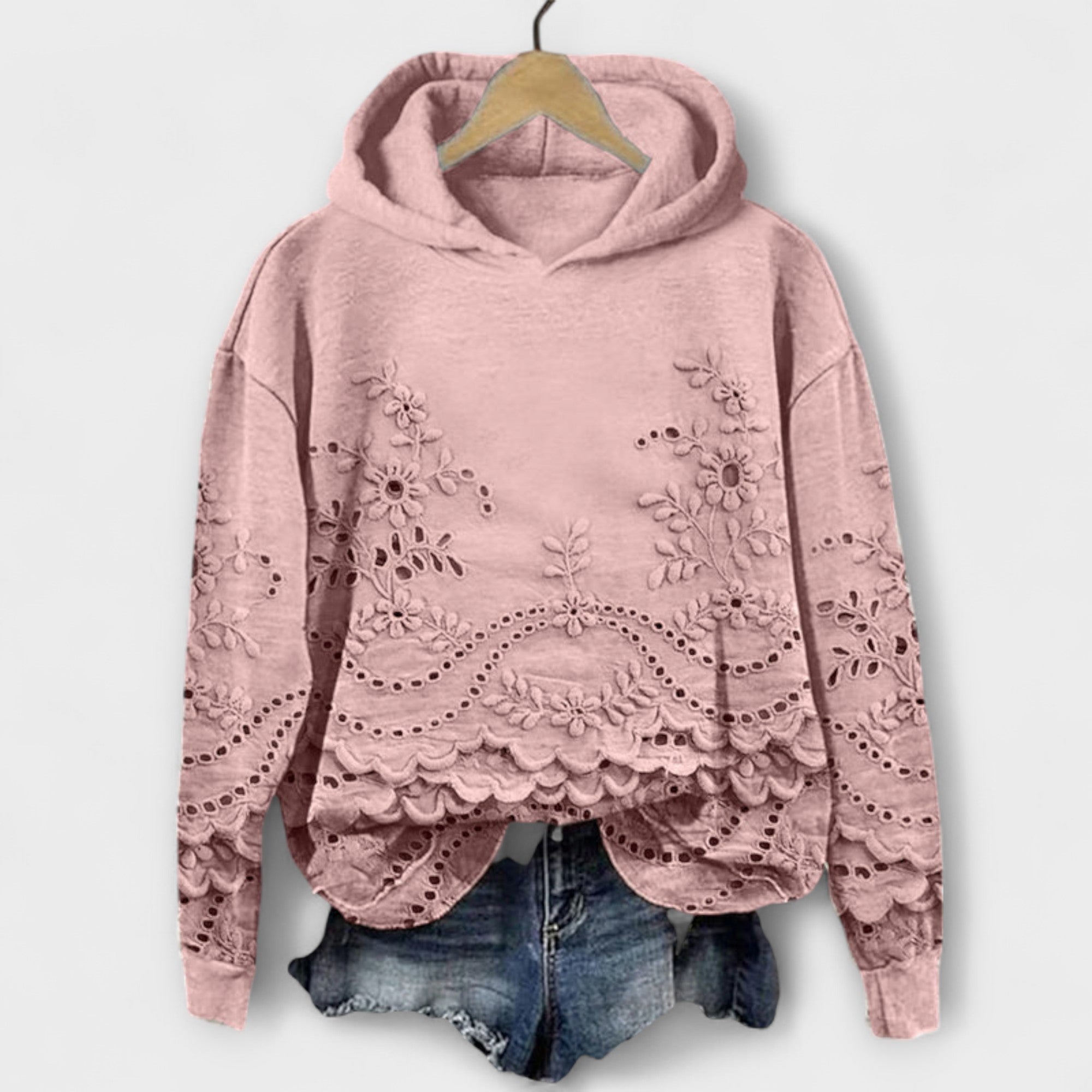 Grace – Vintage hoodie s Cvetličnim Motivom