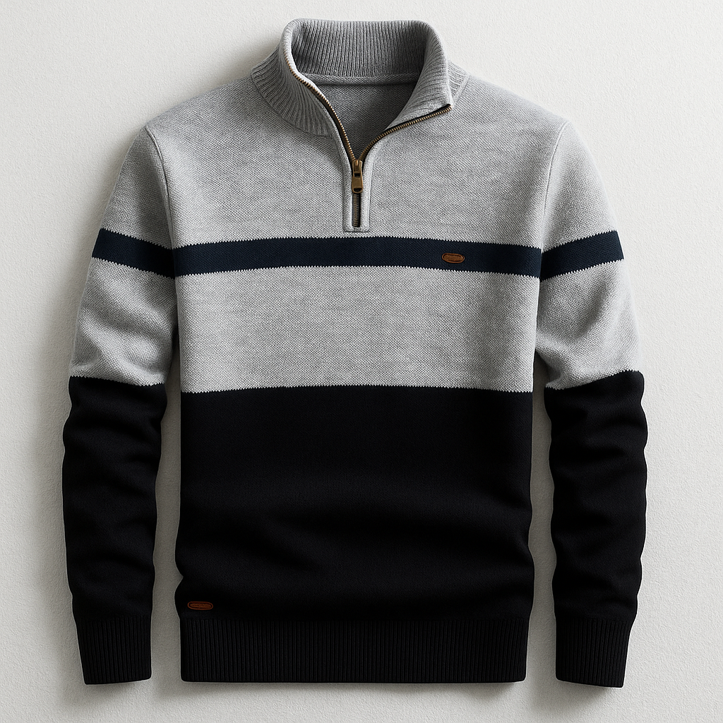 ELSTON Heritage pulover s kratko zadrgo