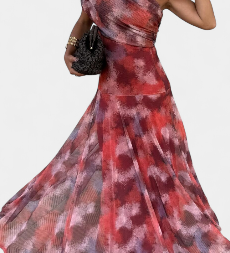 Renata - Maxi Obleka z Asimetričnim Ramenom