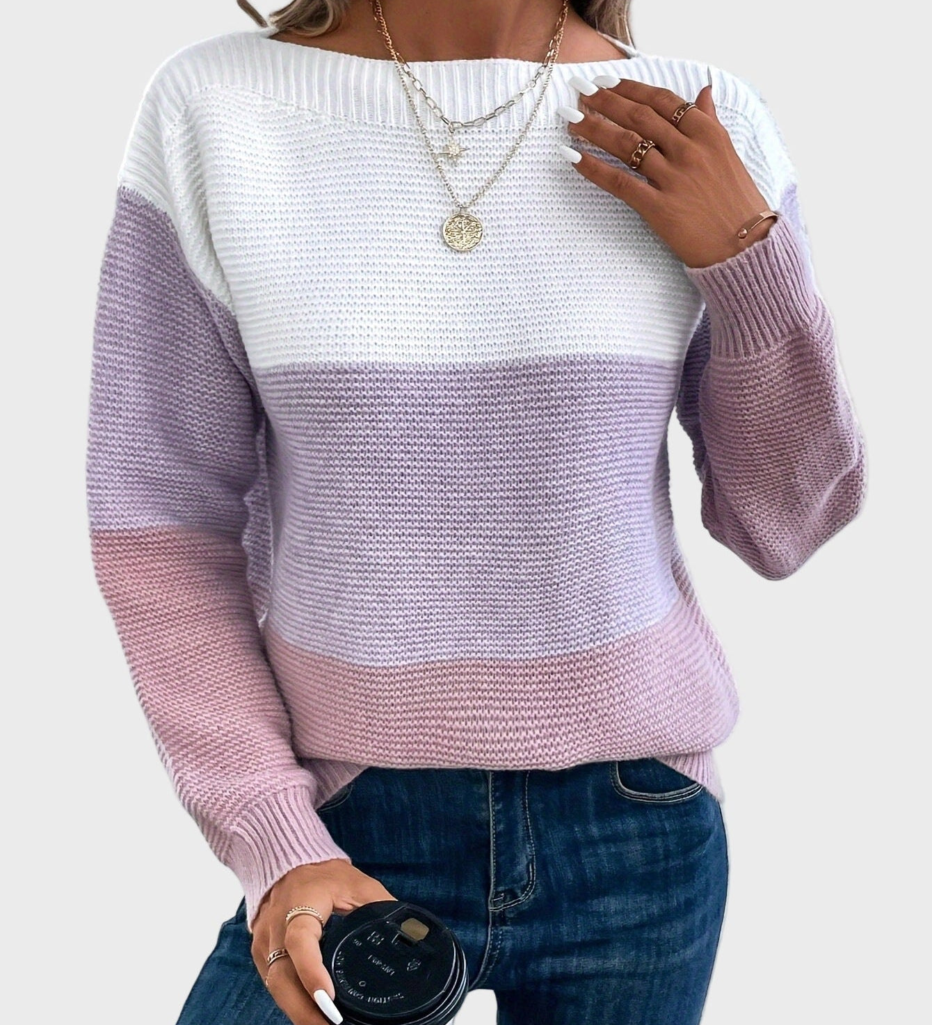 Elegantna tkana pulover z ovratnikom