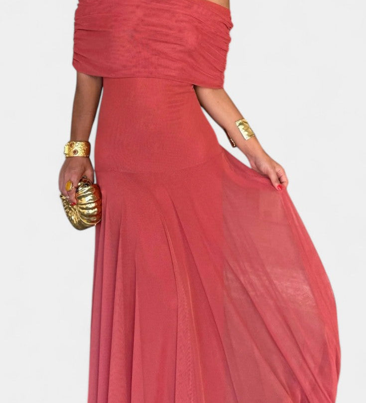 Renata - Maxi Obleka z Asimetričnim Ramenom