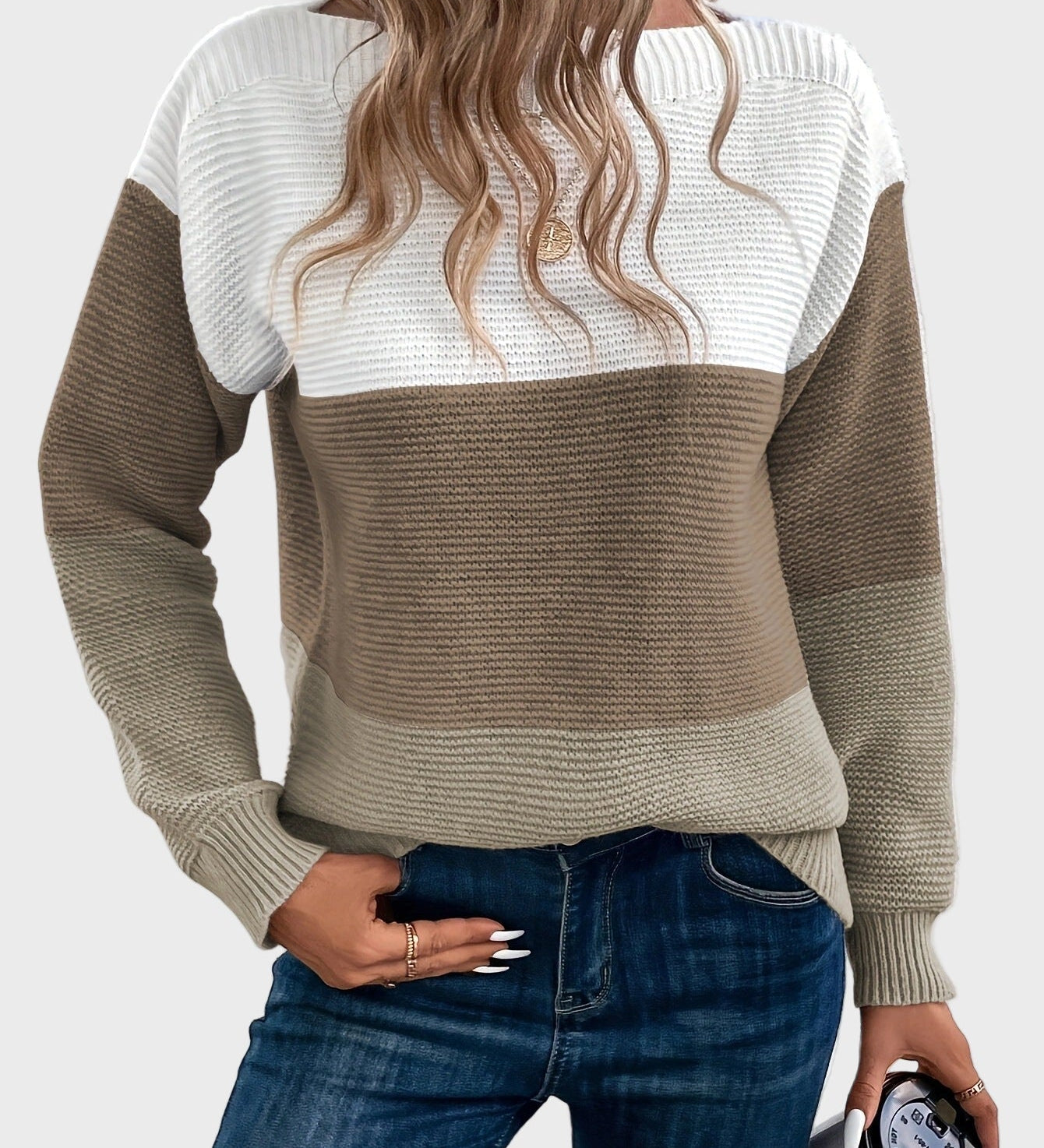 Elegantna tkana pulover z ovratnikom