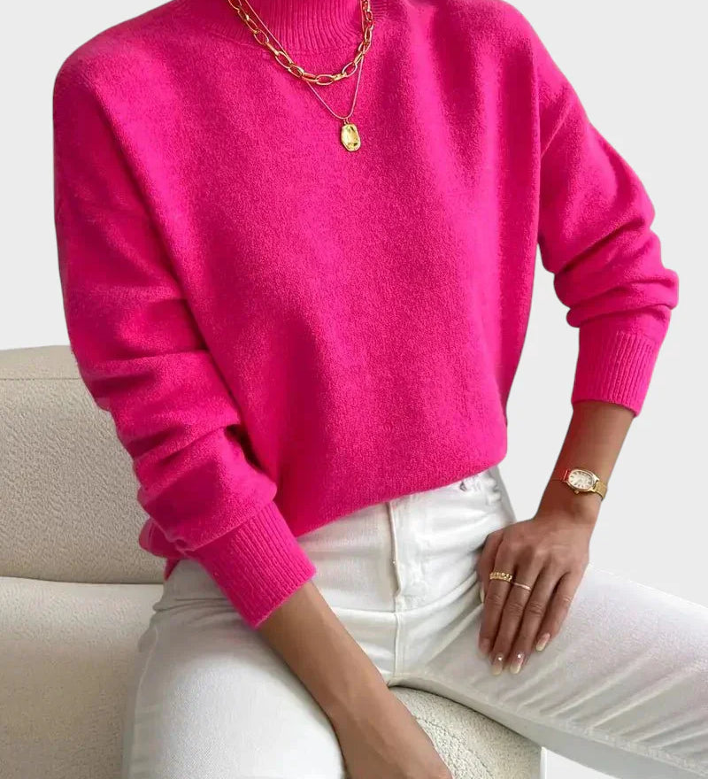 Albina - Klasični Pulover z Visokim Ovratnikom