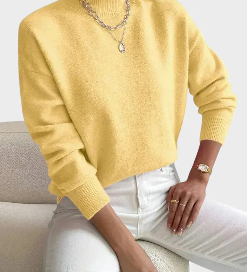 Albina - Klasični Pulover z Visokim Ovratnikom