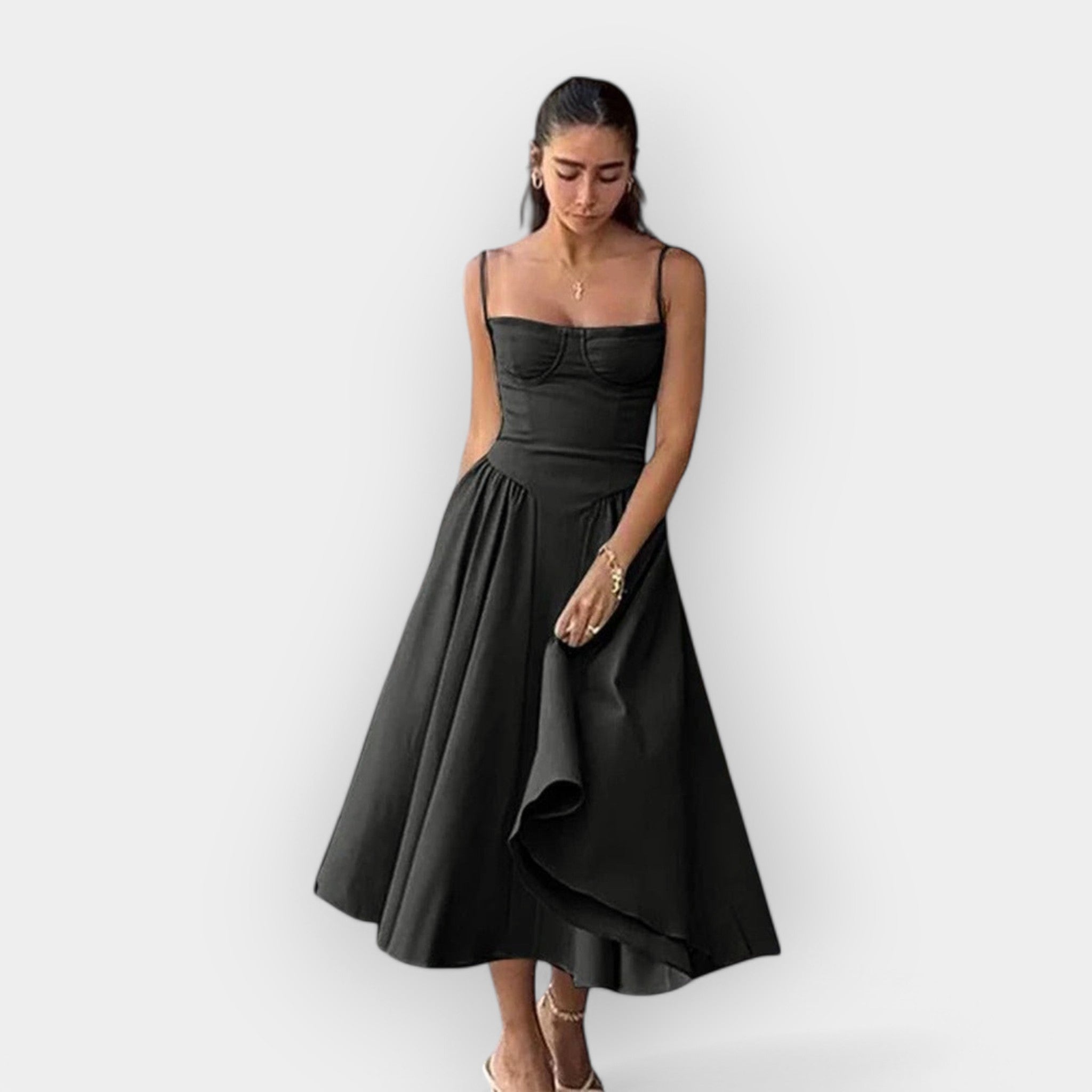Elegantna midi obleka za poletje