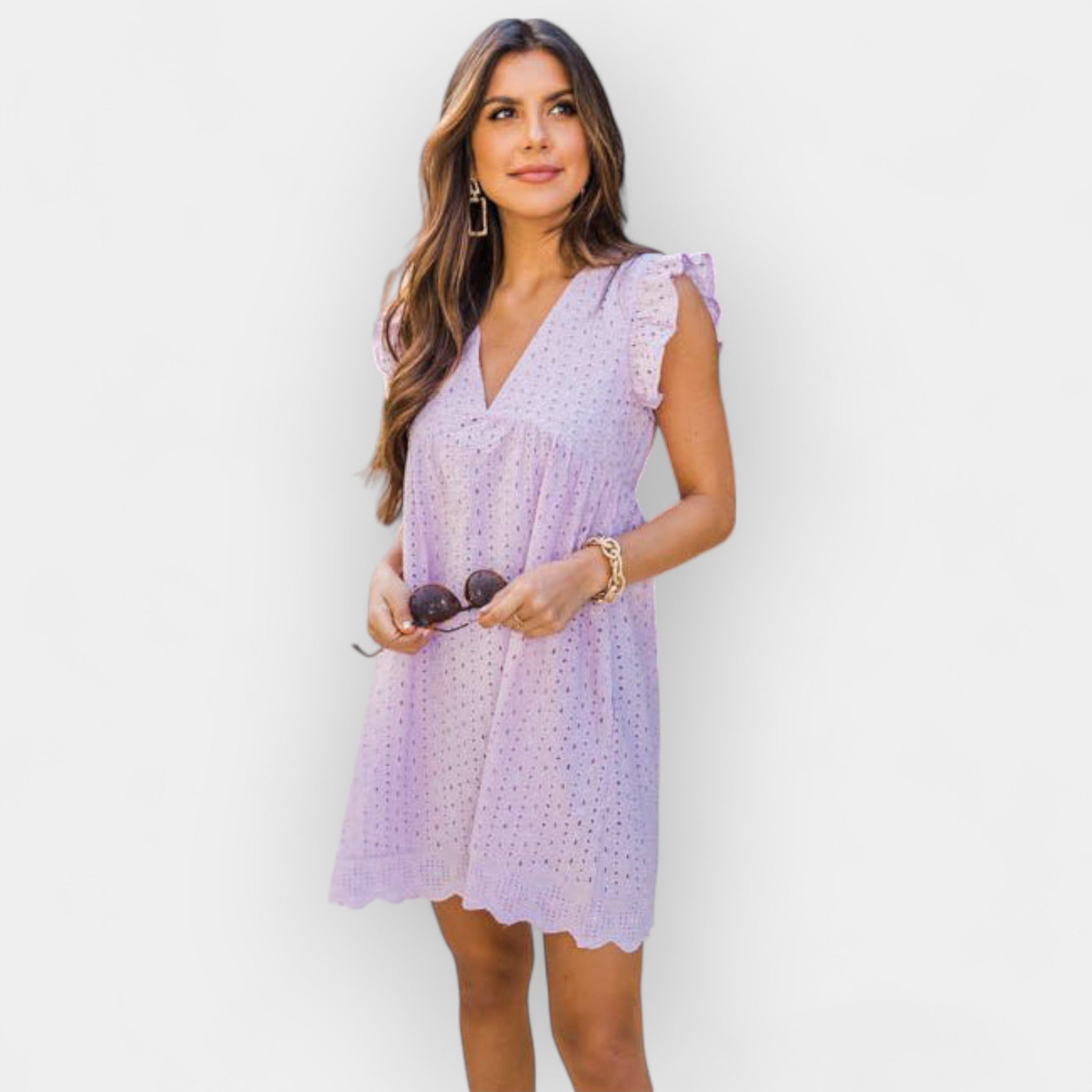 Poletna obleka s skritimi hlačkami in žepi